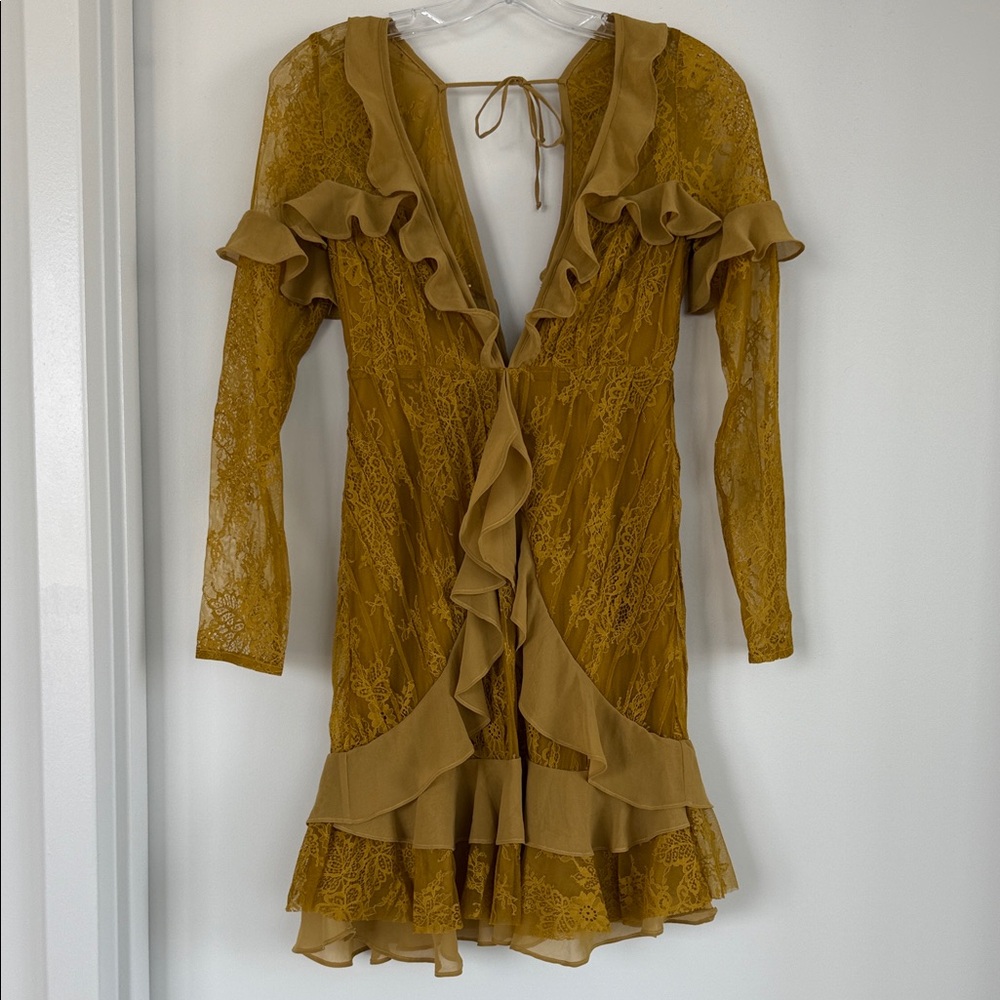 For Love & Lemons Fairy Core Ruffle Lace Dress